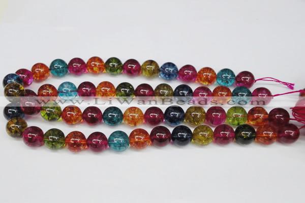 CKQ35 15.5 inches 14mm round dyed crackle quartz beads wholesale