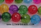 CKQ353 15.5 inches 12mm faceted round dyed crackle quartz beads