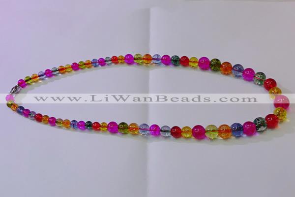 CKQ400 15.5 inches 6mm - 12mm round dyed crackle quartz beads