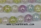 CKQ63 15.5 inches 10mm round AB-color dyed crackle quartz beads