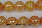 CKQ95 15.5 inches 14mm round AB-color dyed crackle quartz beads