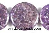 CKU05 15 inches 25mm coin purple kunzite beads wholesale