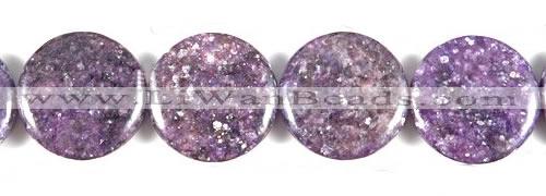 CKU05 15 inches 25mm coin purple kunzite beads wholesale