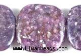 CKU09 15 inches 20*20mm square purple kunzite beads wholesale