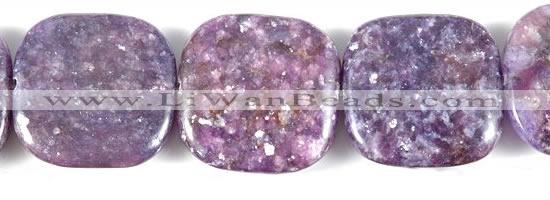 CKU09 15 inches 20*20mm square purple kunzite beads wholesale