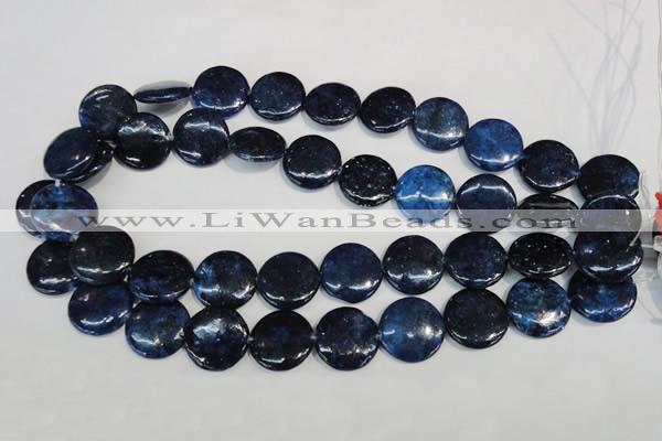 CKU138 15.5 inches 20mm flat round dyed kunzite beads wholesale