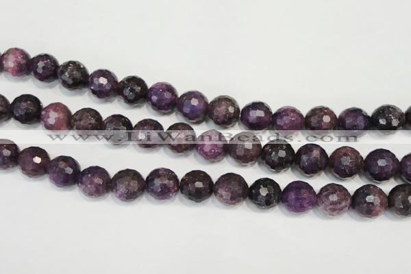 CKU26 15.5 inches 16mm faceted round purple kunzite beads wholesale