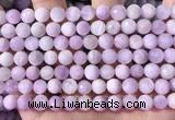 CKU325 15.5 inches 7.5mm - 8mm faceted round natural kunzite beads