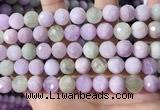 CKU326 15.5 inches 10mm faceted round natural kunzite beads