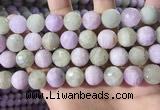 CKU327 15.5 inches 12mm - 12.5mm faceted round natural kunzite beads