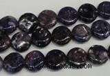 CKU35 15.5 inches 10mm flat round purple kunzite beads wholesale