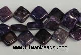 CKU48 15.5 inches 10*10mm diamond purple kunzite beads wholesale