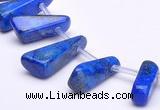 CLA44 Freeform pyramid deep blue dyed lapis lazuli stone beads