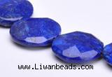 CLA48 Faceted coin 25*25mm deep blue dyed lapis lazuli beads