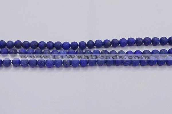 CLA70 15.5 inches 4mm round matte lapis lazuli beads wholesale