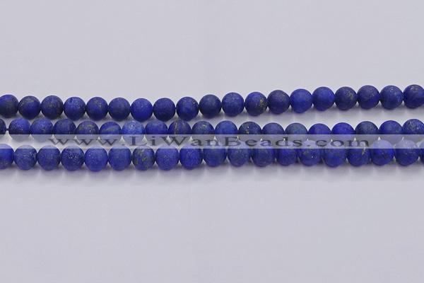 CLA71 15.5 inches 6mm round matte lapis lazuli beads wholesale