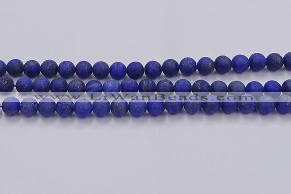 CLA72 15.5 inches 8mm round matte lapis lazuli beads wholesale