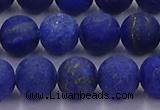 CLA73 15.5 inches 10mm round matte lapis lazuli beads wholesale