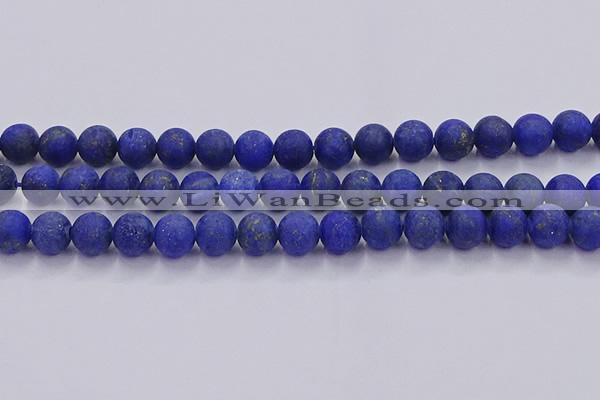 CLA73 15.5 inches 10mm round matte lapis lazuli beads wholesale