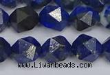 CLA87 15.5 inches 8mm faceted nuggets dyed lapis lazuli beads