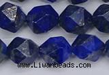 CLA89 15.5 inches 12mm faceted nuggets dyed lapis lazuli beads