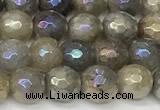 CLB1120 15 inches 6mm faceted round AB-color labradorite beads