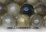 CLB1121 15 inches 8mm faceted round AB-color labradorite beads