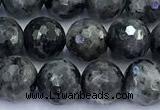 CLB1176 15 inches 8mm faceted round black labradorite beads