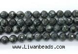 CLB1213 15.5 inches 10mm faceted round black labradorite gemstone beads