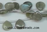 CLB177 top-drilled 12*12mm flat teardrop labradorite gemstone beads