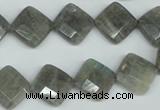 CLB181 15.5 inches 12*12mm faceted diamond labradorite beads