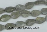 CLB183 15.5 inches 8*12mm faceted flat teardrop labradorite beads