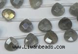 CLB203 Top-drilled 8*8mm briolette labradorite gemstone beads