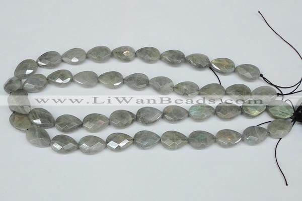 CLB209 15.5 inches 12*16mm faceted flat teardrop labradorite beads