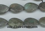 CLB210 15.5 inches 15*20mm faceted flat teardrop labradorite beads