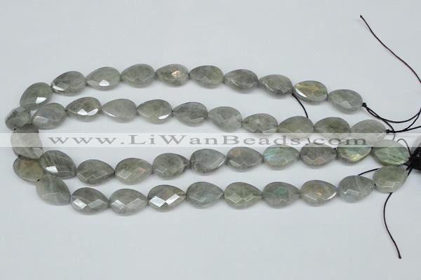 CLB210 15.5 inches 15*20mm faceted flat teardrop labradorite beads