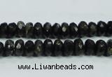 CLB303 15.5 inches 5*8mm faceted rondelle black labradorite beads