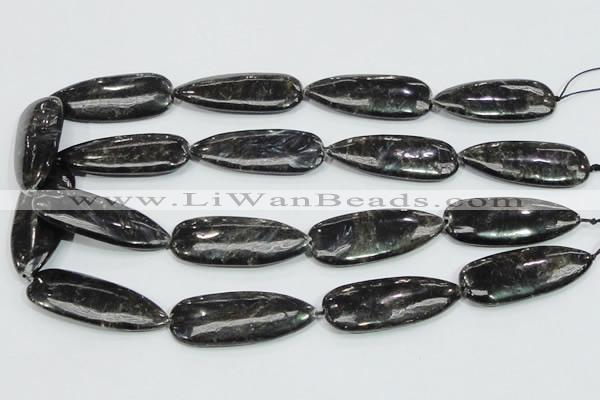 CLB317 15.5 inches 18*42mm flat teardrop black labradorite beads