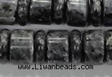 CLB320 15.5 inches 6*18mm & 12*18mm rondelle black labradorite beads