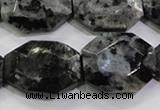 CLB325 15.5 inches 20*25mm octagonal black labradorite beads