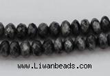 CLB330 15.5 inches 5*8mm faceted rondelle black labradorite beads