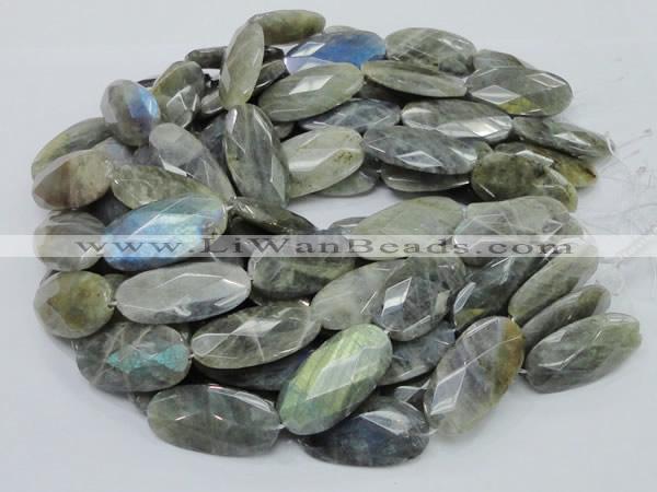 CLB48 15.5 inches 20*40mm faceted oval labradorite gemstone beads