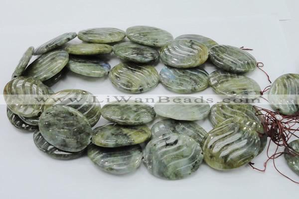 CLB50 15.5 inches 30*40mm carved oval labradorite gemstone beads