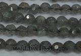 CLB510 15.5 inches 4mm faceted round labradorite gemstone beads