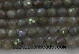 CLB610 15.5 inches 4mm faceted round AB-color labradorite beads