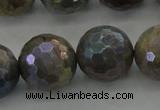 CLB618 15.5 inches 20mm faceted round AB-color labradorite beads