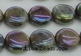 CLB635 15.5 inches 10mm flat round AB-color labradorite beads