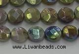 CLB676 15.5 inches 8mm faceted coin AB-color labradorite beads