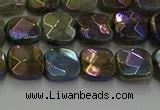 CLB685 15.5 inches 8mm faceted square AB-color labradorite beads