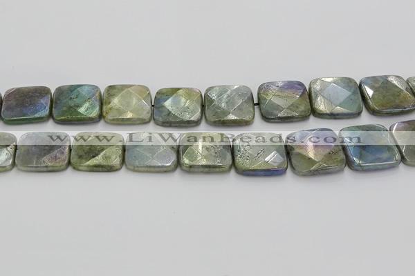 CLB691 15.5 inches 25mm faceted square AB-color labradorite beads